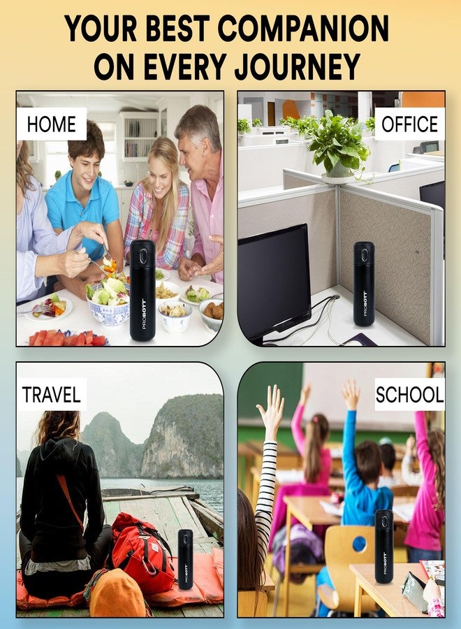 Probott Thermosteel Hot or Cold Insulated Stainless Steel Travel Mug, 300 ml, Black | Spill Proof | Coffee Tea Mug | Juice Mug | Water Flask | Easy Grip Easy to Carry | Office | College - Image 5